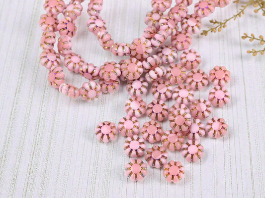 New Czech Beads - Czech Glass Beads - Flower Beads - Cactus Flower - 9mm - 25pcs - (1731)