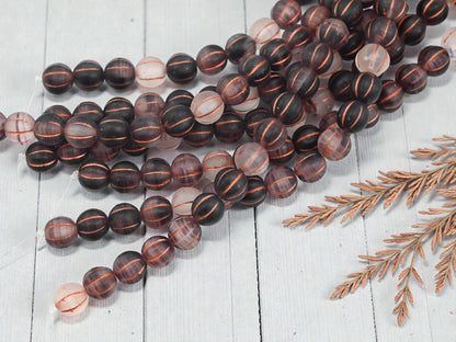 Melon Beads - Czech Glass Beads - Round Beads - 8mm - 16pcs - (1275)