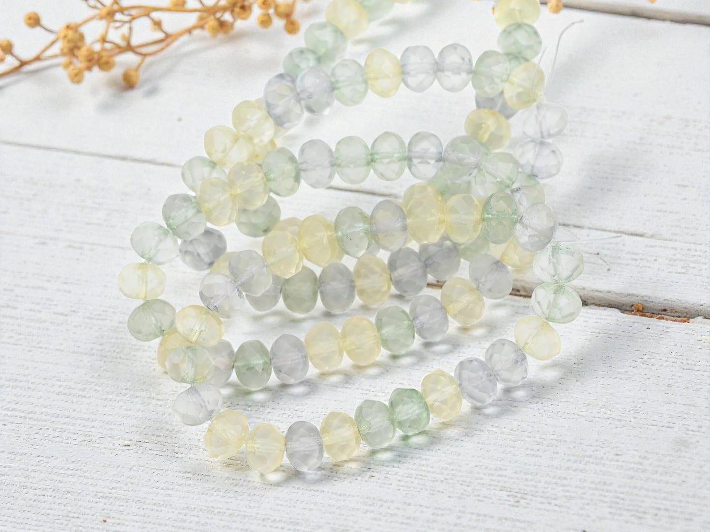 Czech Glass Beads - Rondelle Beads - Fire Polished Beads - Pastel Beads - 6x8mm - 25pcs - (A460)