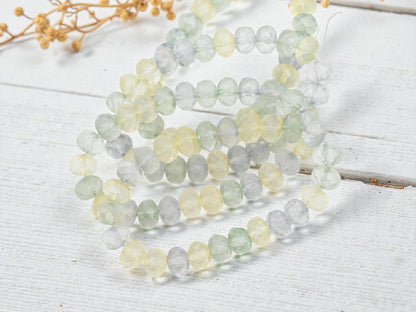 Czech Glass Beads - Rondelle Beads - Fire Polished Beads - Pastel Beads - 6x8mm - 25pcs - (A460)