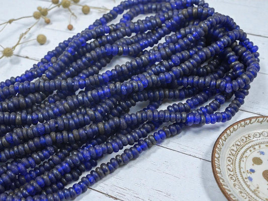 Indonesian Java Glass Beads - Aged Donut Shape - Approx 4x7mm - 20" Strand - (970)