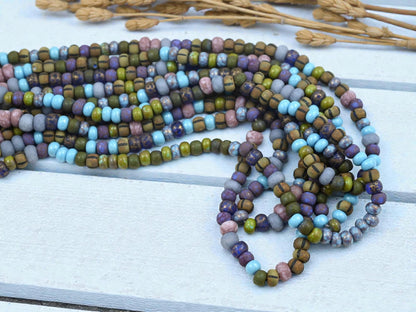 Picasso Beads - Large Seed Beads - 2/0 - Czech Glass Beads - Size 2 Beads - Aged Seed Beads - 6mm Beads - 21" Strand - (b856)