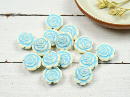 Flower Beads - Floral Beads - Lightweight Beads - Acrylic Beads - 14mm - 20pcs - (B679)