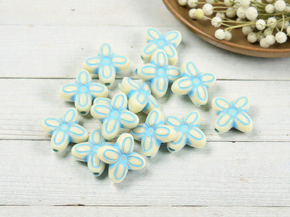 Flower Beads - Floral Beads - Lightweight Beads - Acrylic Beads - 17mm - 20pcs - (1061)