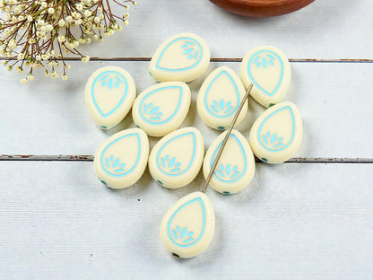 Lotus Flower Beads - Floral Beads - Lightweight Beads - Acrylic Beads - 17x14mm - 20pcs - (B156)