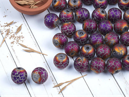 8mm Beads - Electroplated Beads - Chinese Glass - Round Beads - Bulk Glass Beads - 20pcs - (A571)