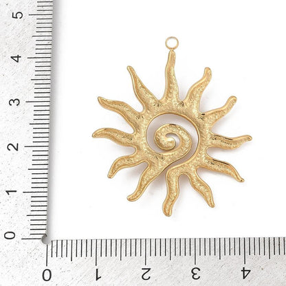 18k Gold Plated Stainless Steel Sunray Pendant - 40x33mm - 1pc - (179)