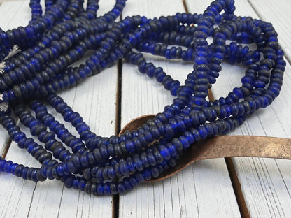 Indonesian Java Glass Beads - Aged Donut Shape - Approx 4x7mm - 20" Strand - (970)