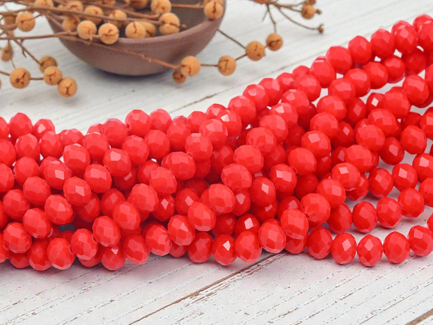Glass Beads - Rondelle Beads - Chinese Glass - 10mm - 18" Strand - (B816)