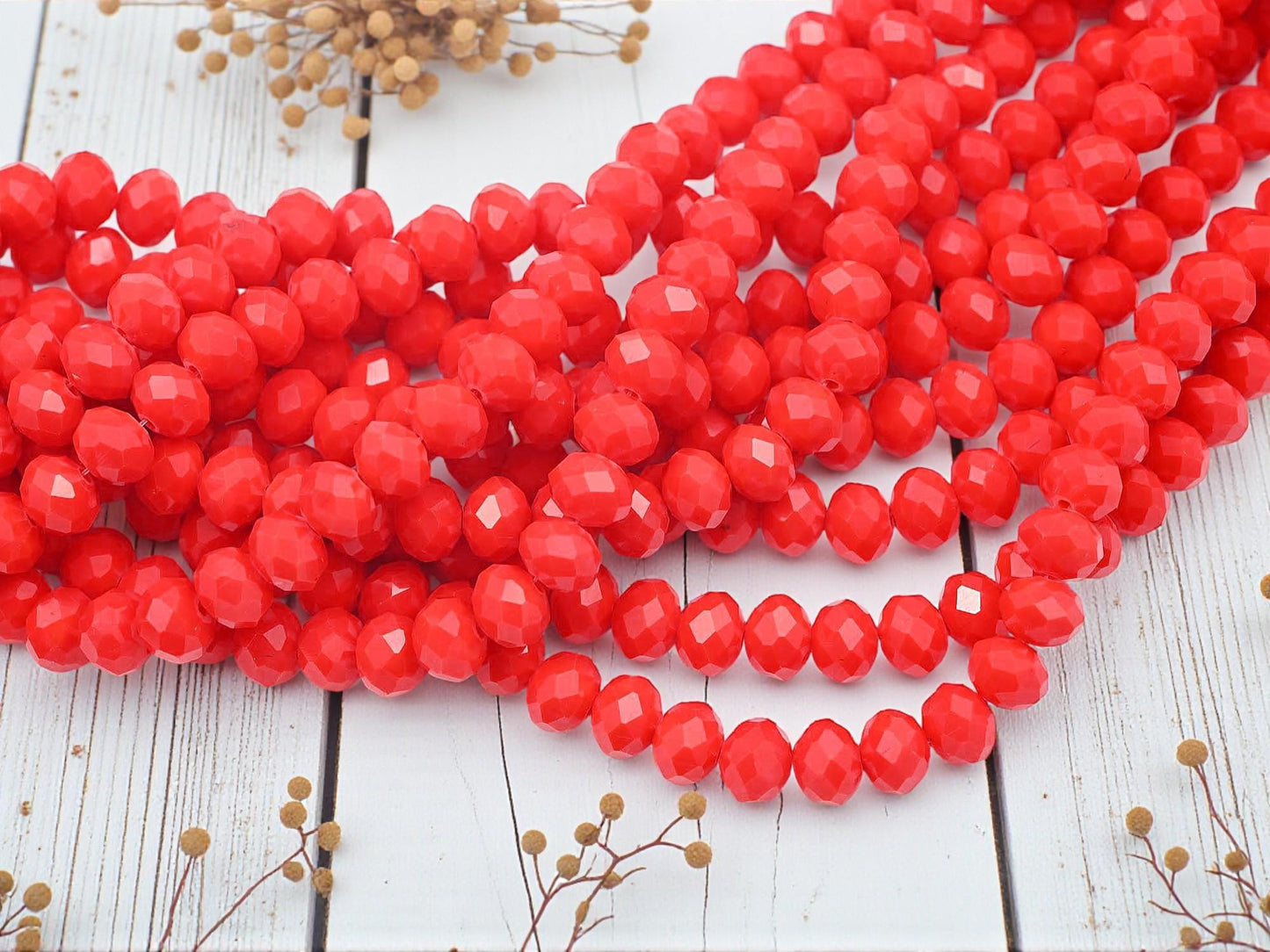 Glass Beads - Rondelle Beads - Chinese Glass - 10mm - 18" Strand - (B816)