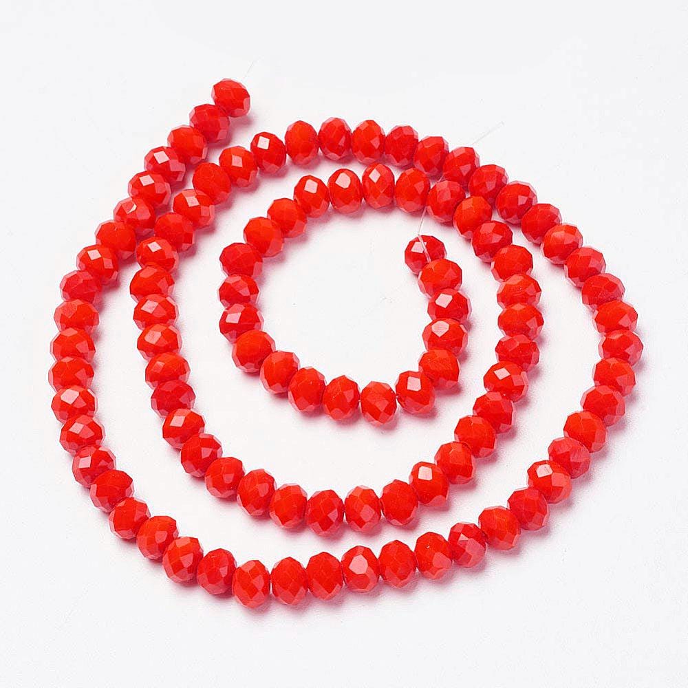 Glass Beads - Rondelle Beads - Chinese Glass - 10mm - 18" Strand - (B816)