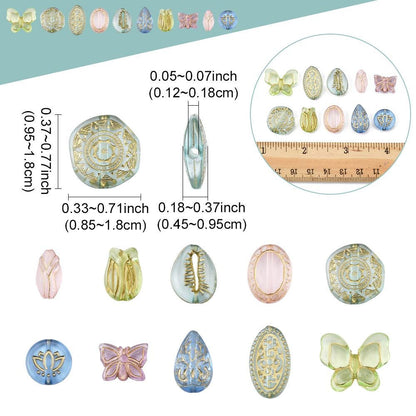 Gilded Translucent Acrylic Mixed Shape Beads - Lightweight - 100 Grams Box - (Box-01)