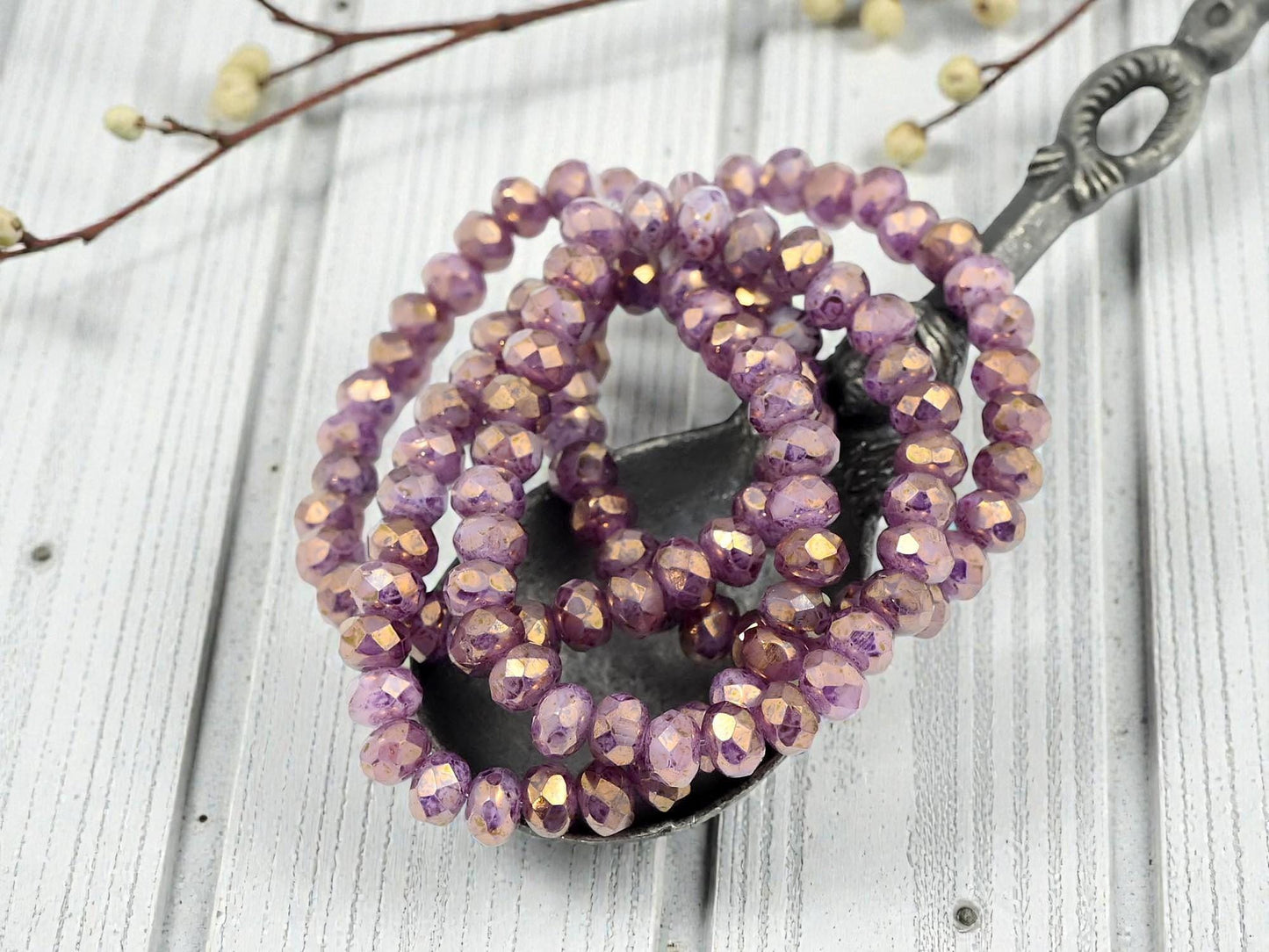 Czech Glass Beads - Picasso Beads - Rondelle Beads - Fire Polished Beads - 30pcs - 3x5mm - (5984)