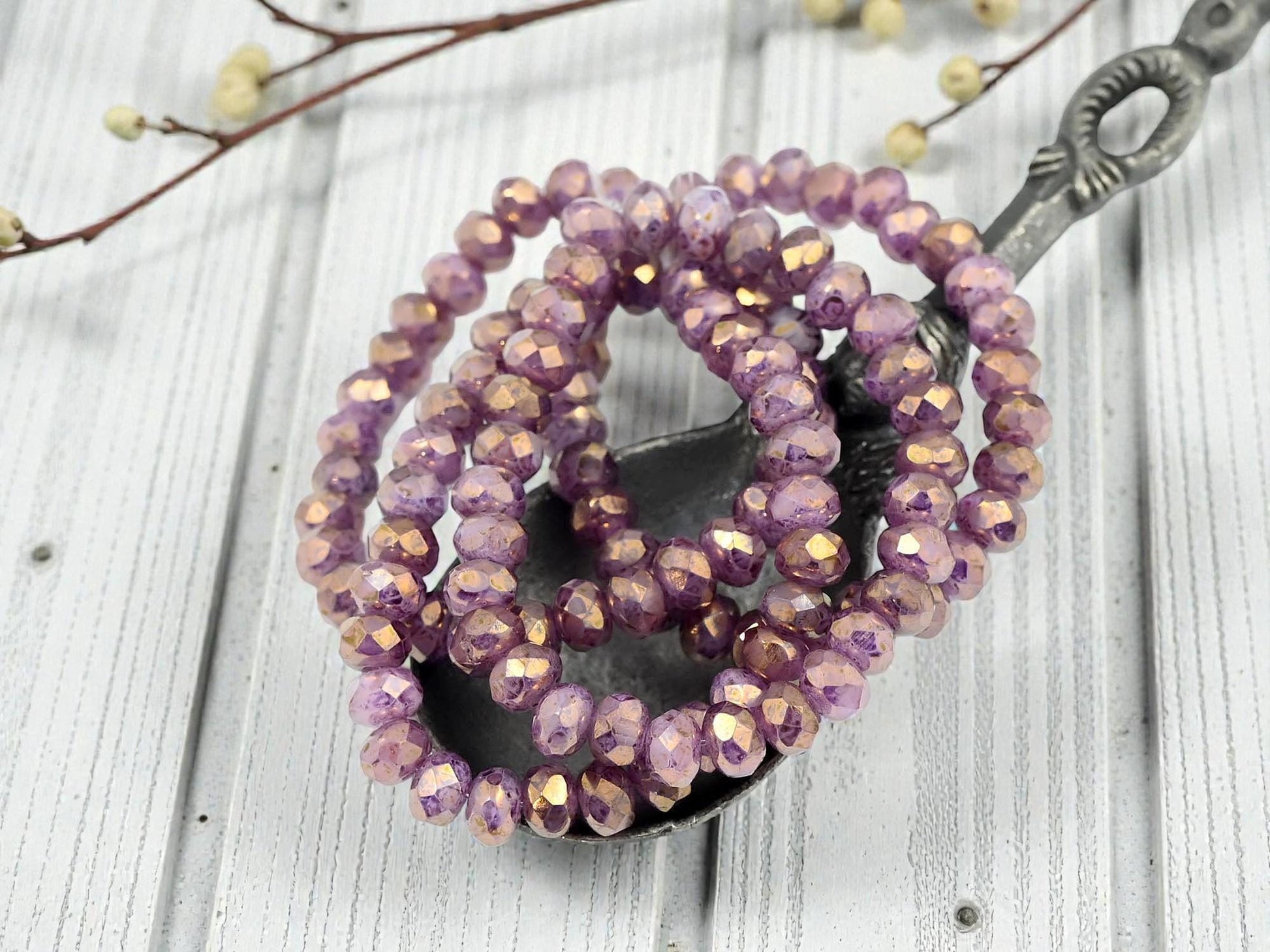 Czech Glass Beads - Picasso Beads - Rondelle Beads - Fire Polished Beads - 30pcs - 3x5mm - (5984)