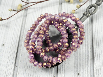 Czech Glass Beads - Picasso Beads - Rondelle Beads - Fire Polished Beads - 30pcs - 3x5mm - (5984)