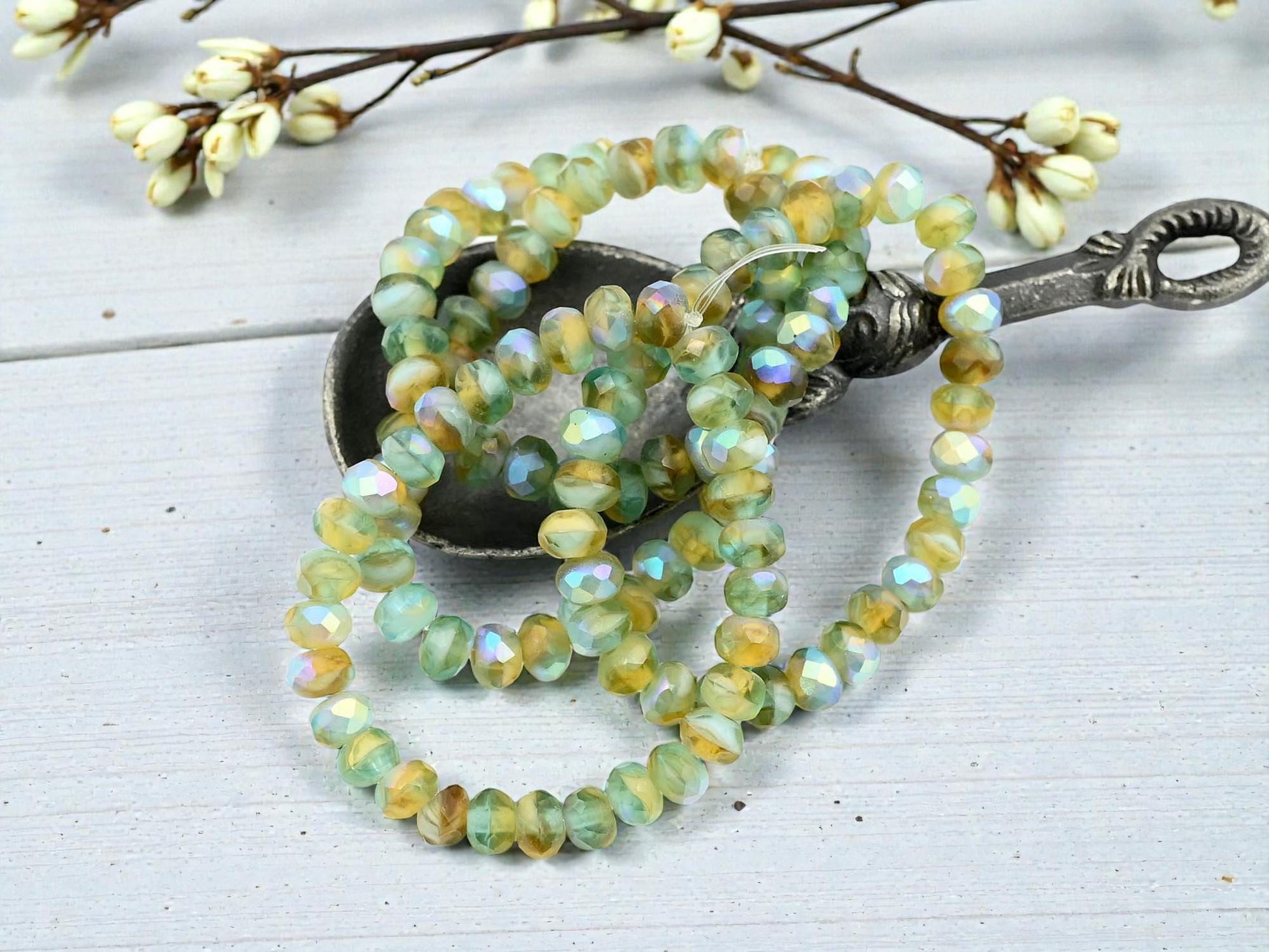 Czech Glass Beads - Rondelle Beads - Fire Polished Beads - 30pcs - 3x5mm - (4879)
