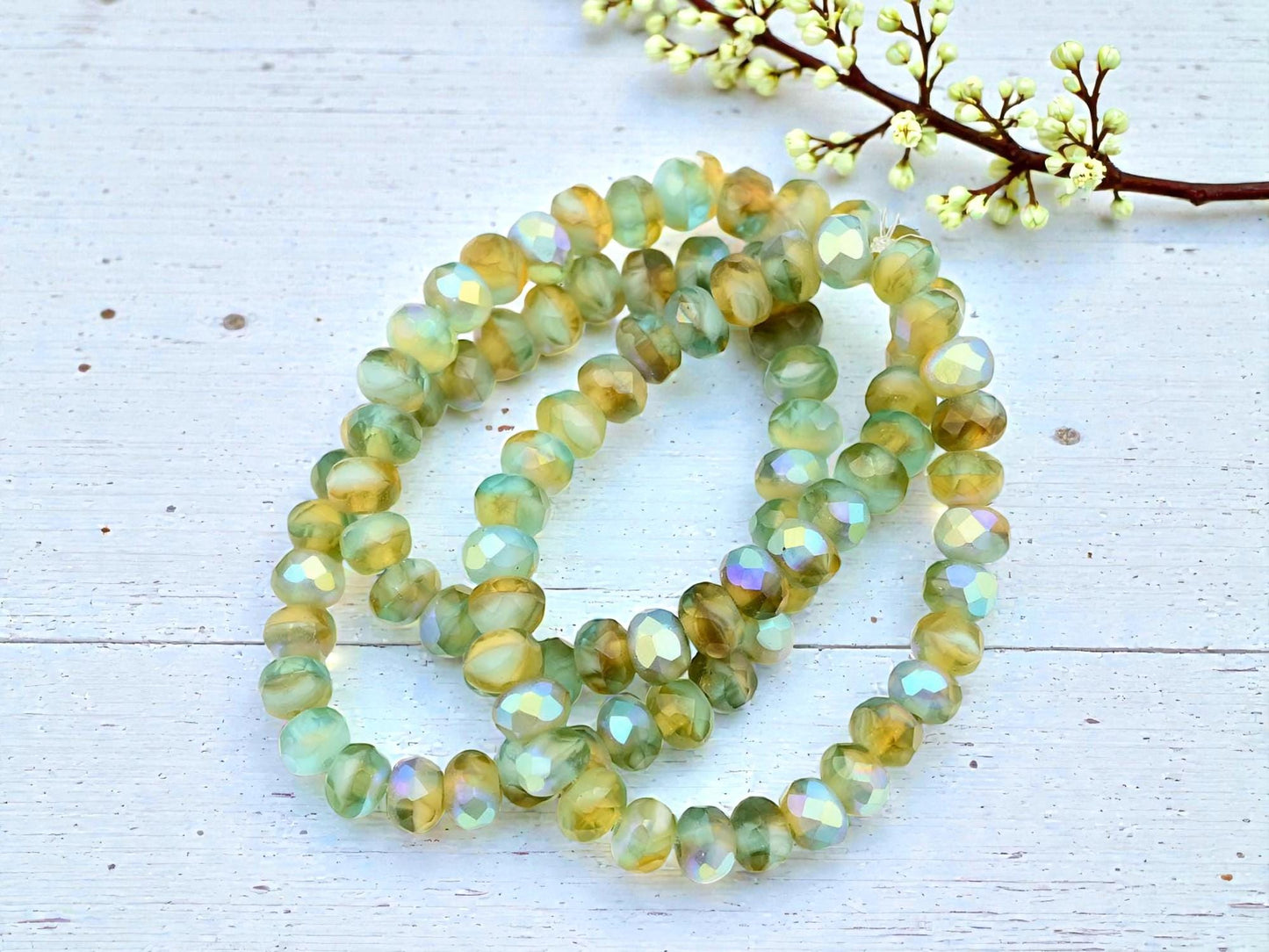 Czech Glass Beads - Rondelle Beads - Fire Polished Beads - 30pcs - 3x5mm - (4879)