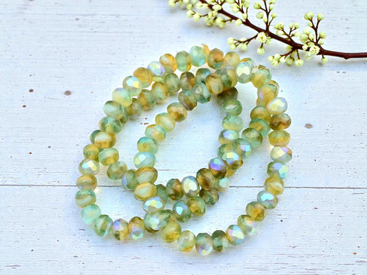 Czech Glass Beads - Rondelle Beads - Fire Polished Beads - 30pcs - 3x5mm - (4879)