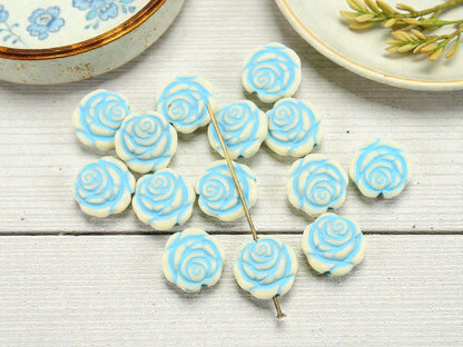 Flower Beads - Floral Beads - Lightweight Beads - Acrylic Beads - 14mm - 20pcs - (B679)