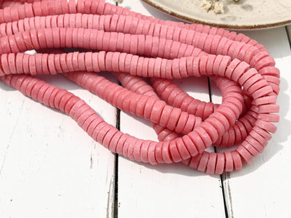 Ashanti Beads - African Ghana Beads - Recycled Glass Beads - Heishi Beads - 13mm - 10" Strand - (J22)