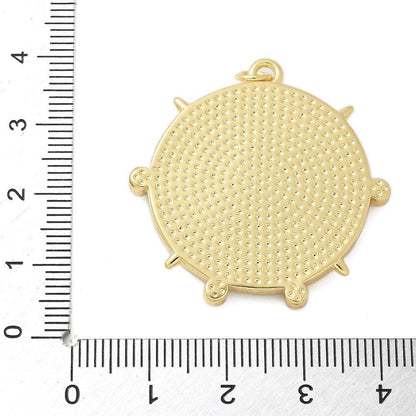 Mixed Metal Gold + Silver Ancient Roman Coin Style Pendant - 38x35mm - 1pcs - (A177)