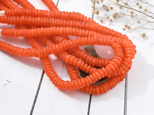 Ashanti Donut Beads - African Ghana Recycled Glass - Krobo Beads - 13mm - 9.5" Strand - (J45)