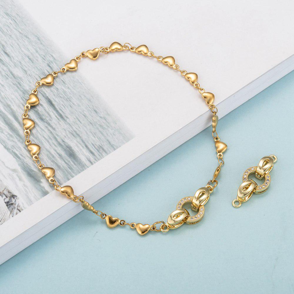 18k Gold Plated Brass Micro Pave Cubic Zirconia Fold Over Clasps - 25x10mm - 2pcs - (A109)