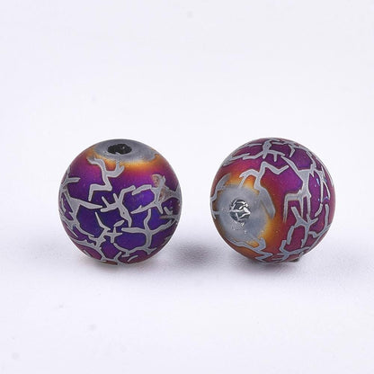8mm Beads - Electroplated Beads - Chinese Glass - Round Beads - Bulk Glass Beads - 20pcs - (A571)