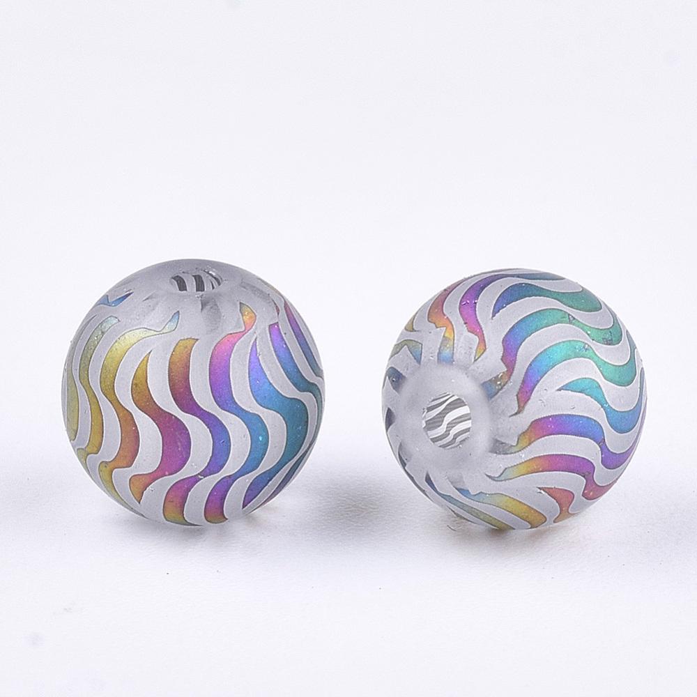 8mm Beads - Electroplated Beads - Chinese Glass - Round Beads - Bulk Glass Beads - 20pcs - (A613)