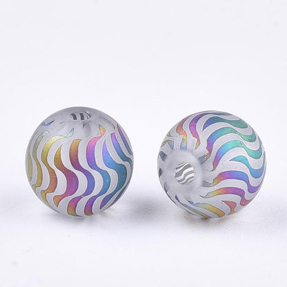 8mm Beads - Electroplated Beads - Chinese Glass - Round Beads - Bulk Glass Beads - 20pcs - (A613)