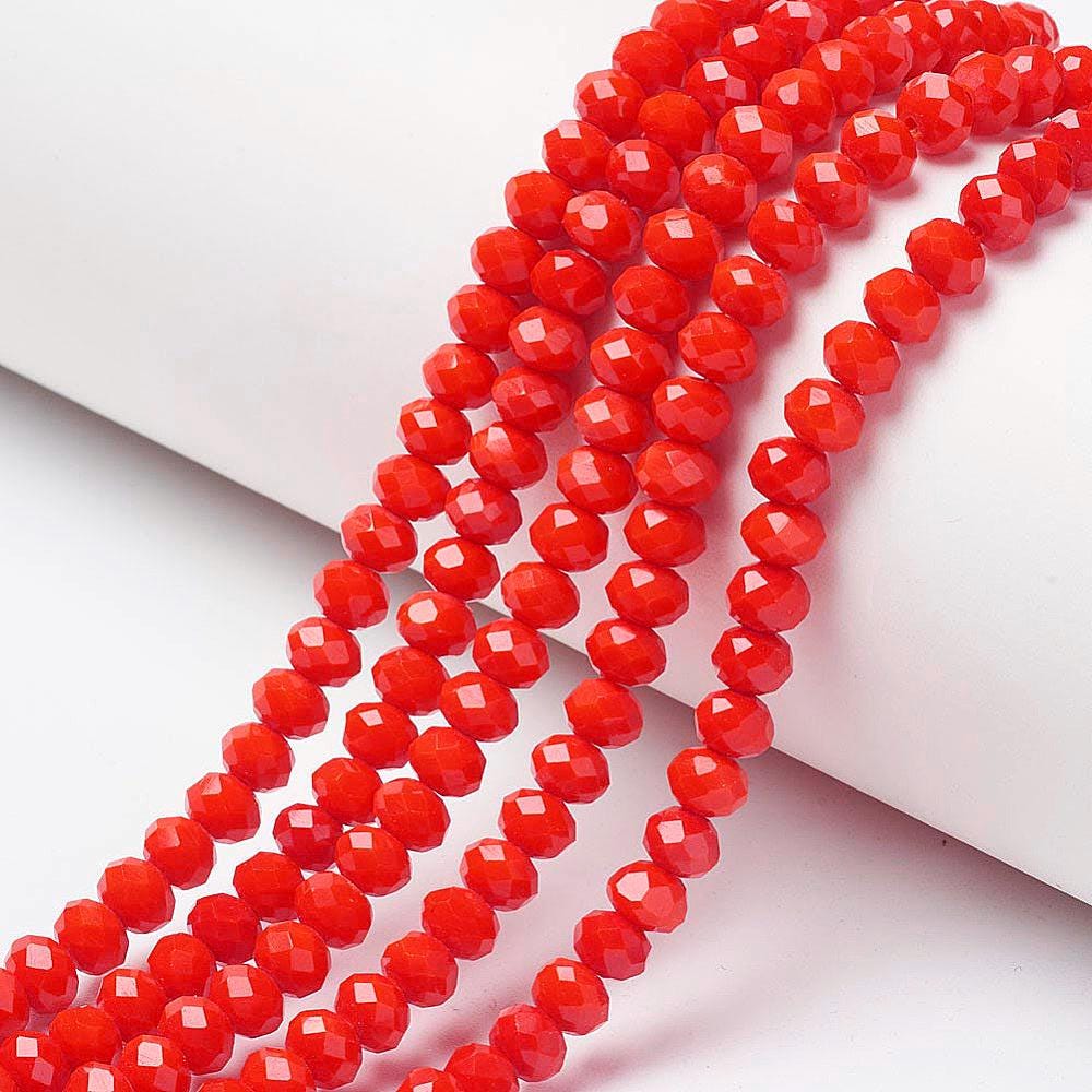 Glass Beads - Rondelle Beads - Chinese Glass - 10mm - 18" Strand - (B816)