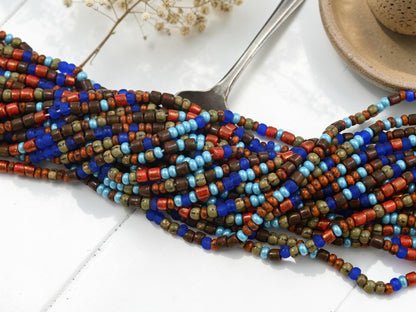 Picasso Seed Beads - Aged Picasso Beads - Czech Glass Beads - Size 6 Seed Beads - 6/0 - 21" Strand - (B726)