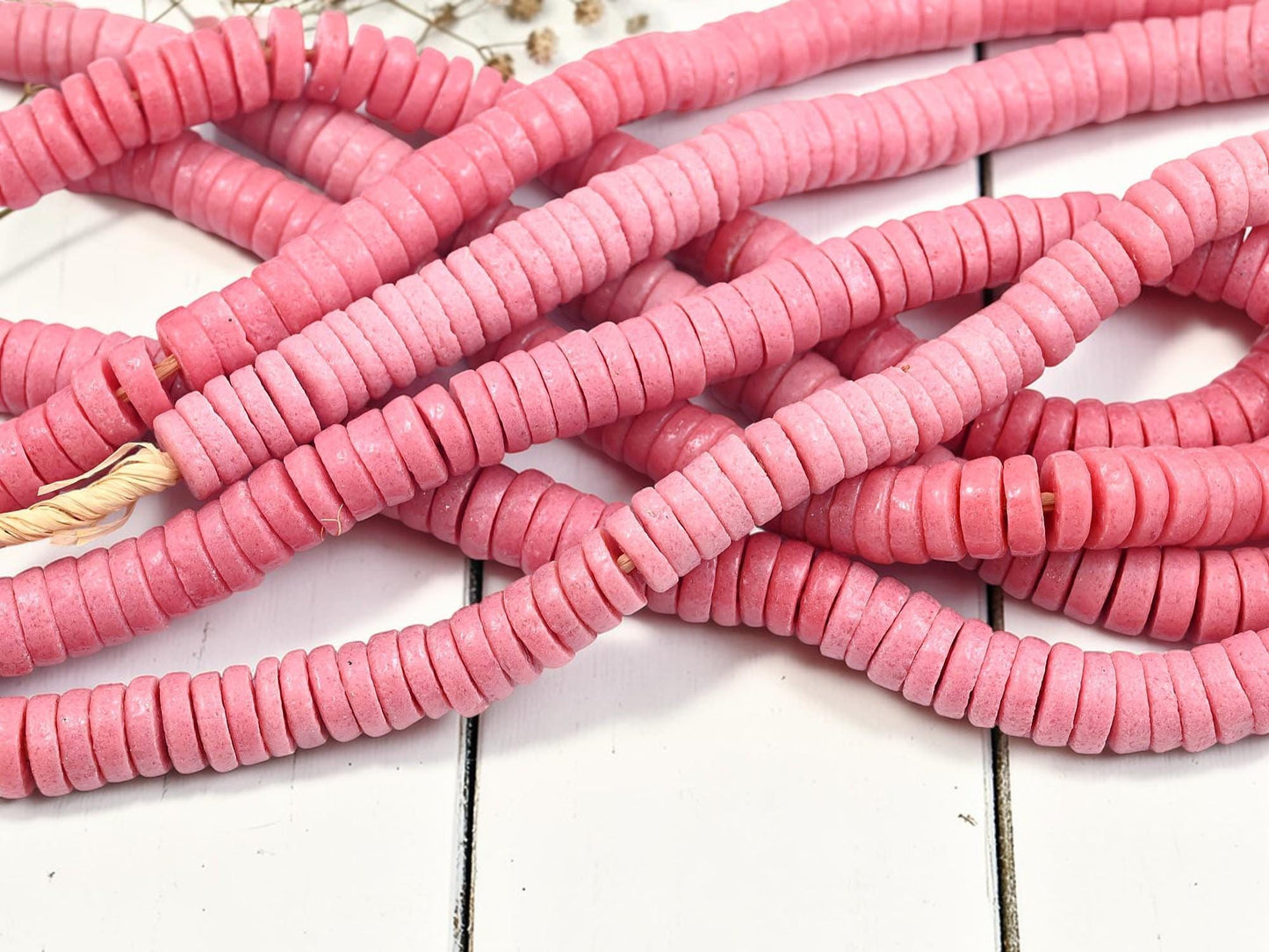 Ashanti Beads - African Ghana Beads - Recycled Glass Beads - Heishi Beads - 13mm - 10" Strand - (J22)