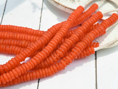 Ashanti Donut Beads - African Ghana Recycled Glass - Krobo Beads - 13mm - 9.5" Strand - (J45)