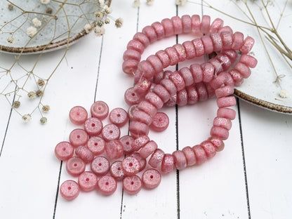 Heishi Beads - Czech Glass Beads - Spacer Beads - Rondelle Beads - 8x4mm - 25pcs - (2898)
