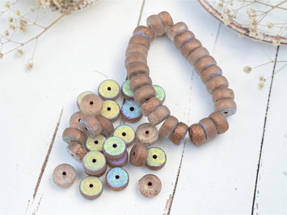Heishi Beads - Czech Glass Beads - Spacer Beads - Rondelle Beads - 8x4mm - 25pcs - (A29)
