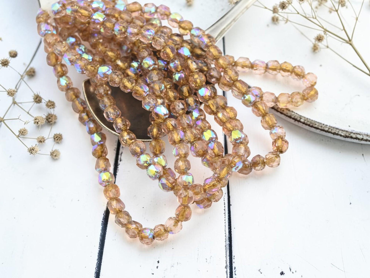 Picasso Beads - Cathedral Beads - Czech Glass Beads - Picasso Beads - Fire Polish Beads - 4mm - 40pcs - (5108)