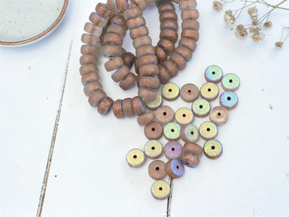 Heishi Beads - Czech Glass Beads - Spacer Beads - Rondelle Beads - 8x4mm - 25pcs - (A29)