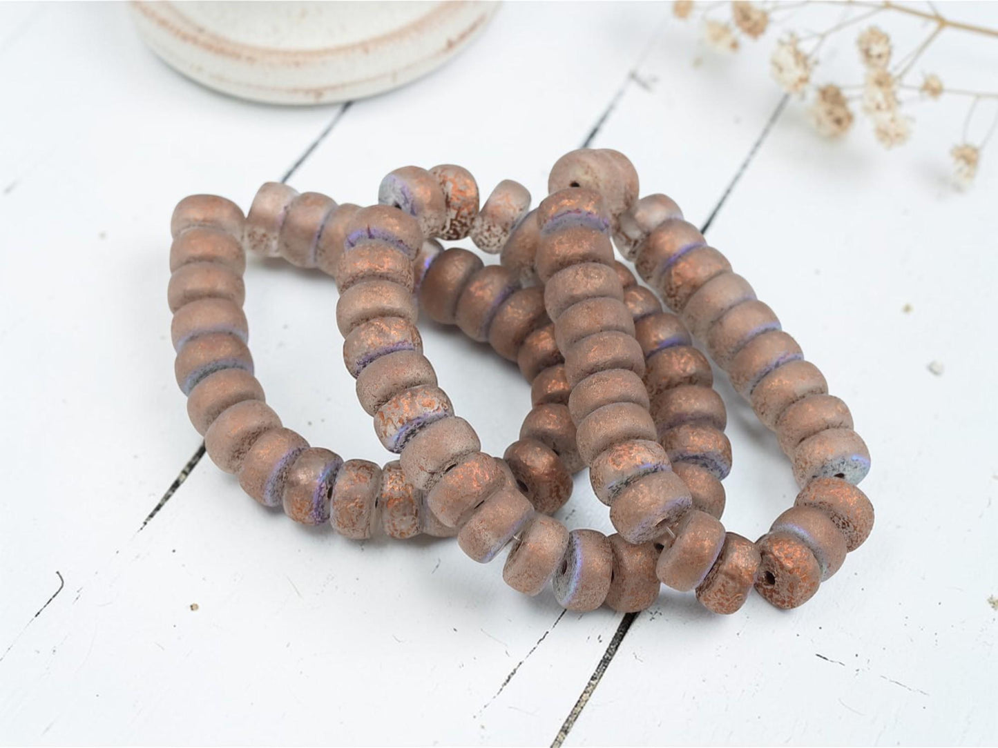 Heishi Beads - Czech Glass Beads - Spacer Beads - Rondelle Beads - 8x4mm - 25pcs - (A29)