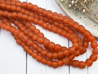 Ghana Beads - Recycled Glass Beads - African Glass Beads - Fair Trade Beads - Approx 8-10mm - 20" Strand - (J01)
