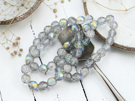 Czech Glass Beads - Fire Polished Beads - Round Beads - Faceted Beads - 8mm - 20pcs - (3927)