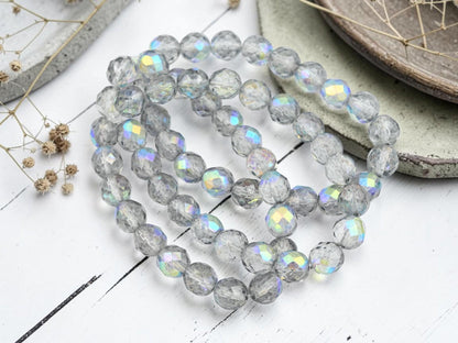 Czech Glass Beads - Fire Polished Beads - Round Beads - Faceted Beads - 8mm - 20pcs - (3927)