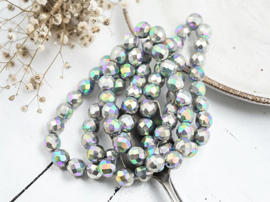 Czech Glass Beads - Fire Polished Beads - Round Beads - Faceted Beads - 8mm - 20pcs - (720)