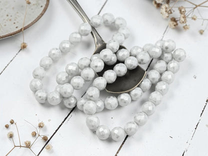 Czech Glass Beads - Fire Polished Beads - Round Beads - Faceted Beads - 8mm - 20pcs - (922)
