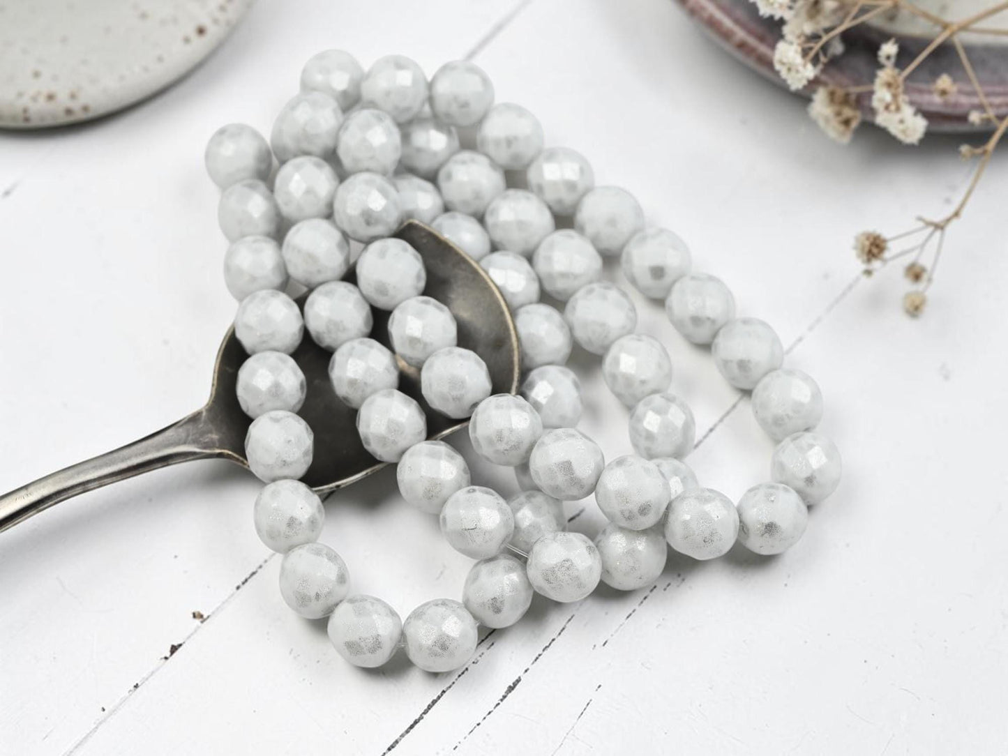 Czech Glass Beads - Fire Polished Beads - Round Beads - Faceted Beads - 8mm - 20pcs - (922)
