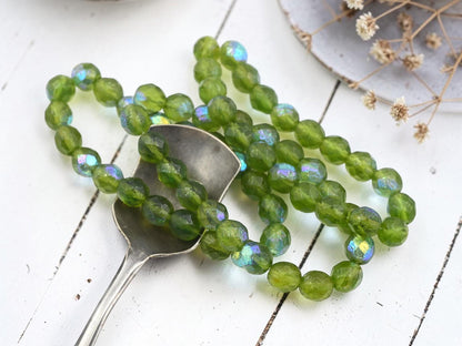 Czech Glass Beads - Fire Polished Beads - Round Beads - Faceted Beads - 8mm - 20pcs - (3927)