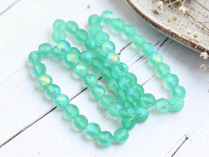 Czech Glass Beads - Fire Polished Beads - Round Beads - Faceted Beads - 8mm - 20pcs - (3927)