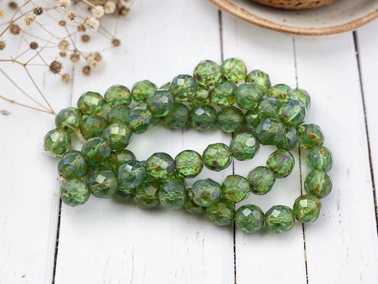 Czech Glass Beads - Fire Polished Beads - Round Beads - Faceted Beads - 8mm - 20pcs - (310)