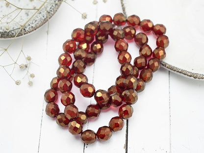 Czech Glass Beads - Fire Polished Faceted Round Beads - 8mm - 20pcs - (313)