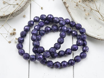 Czech Glass Beads - Fire Polished Beads - Round Beads - Faceted Beads - 8mm - 20pcs - (752)
